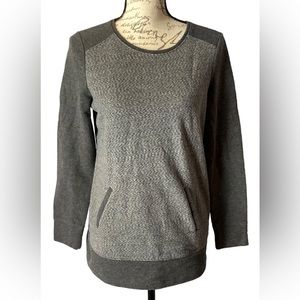 Loft cozy gray marled with pockets sweatshirt size small